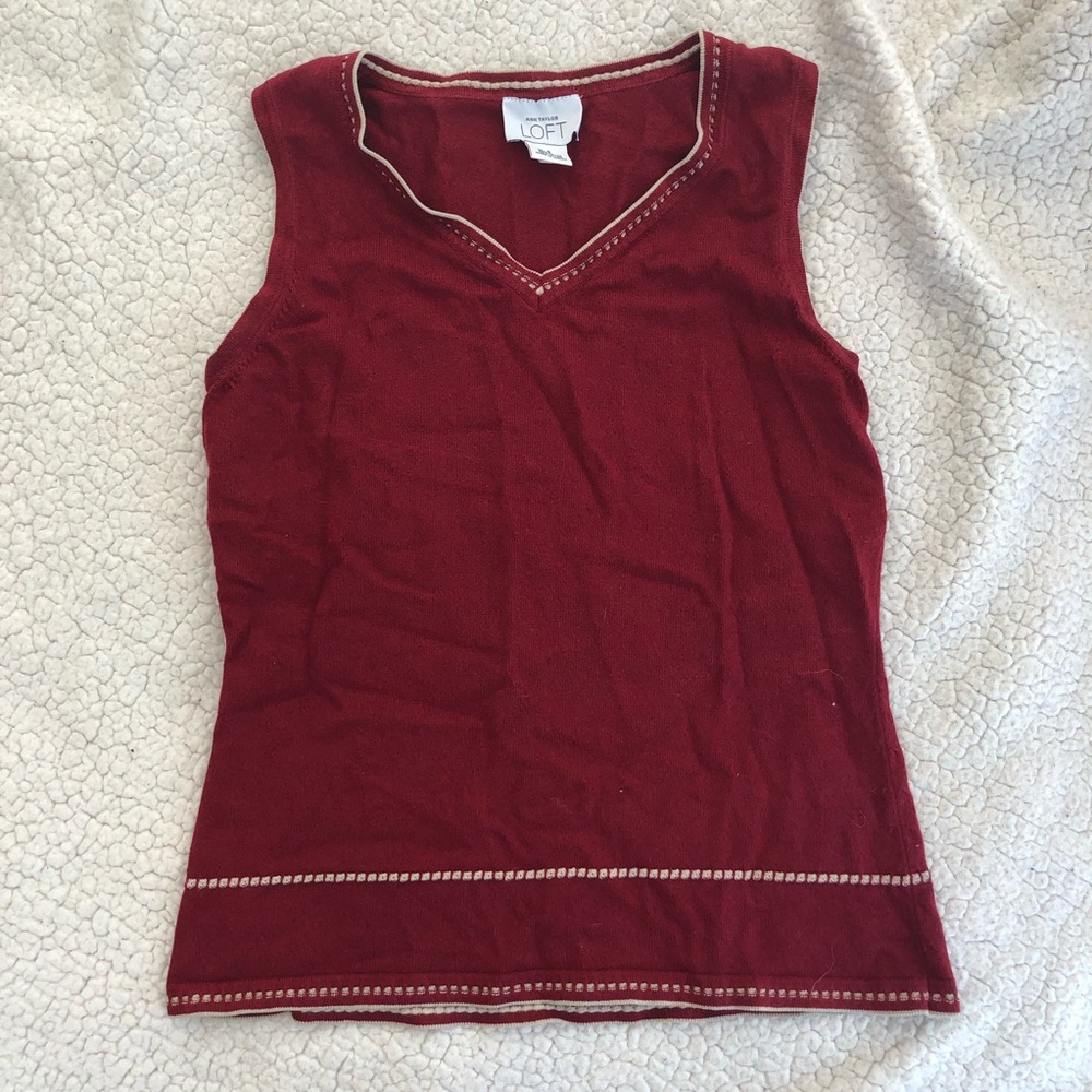 LOFT | Red V Neck